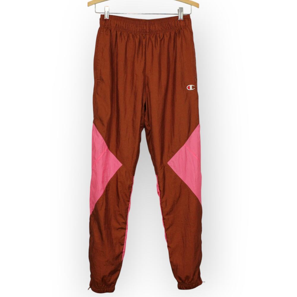 Champion Windbreaker Track Pants Men Small Rust~Pink Nylon 549314